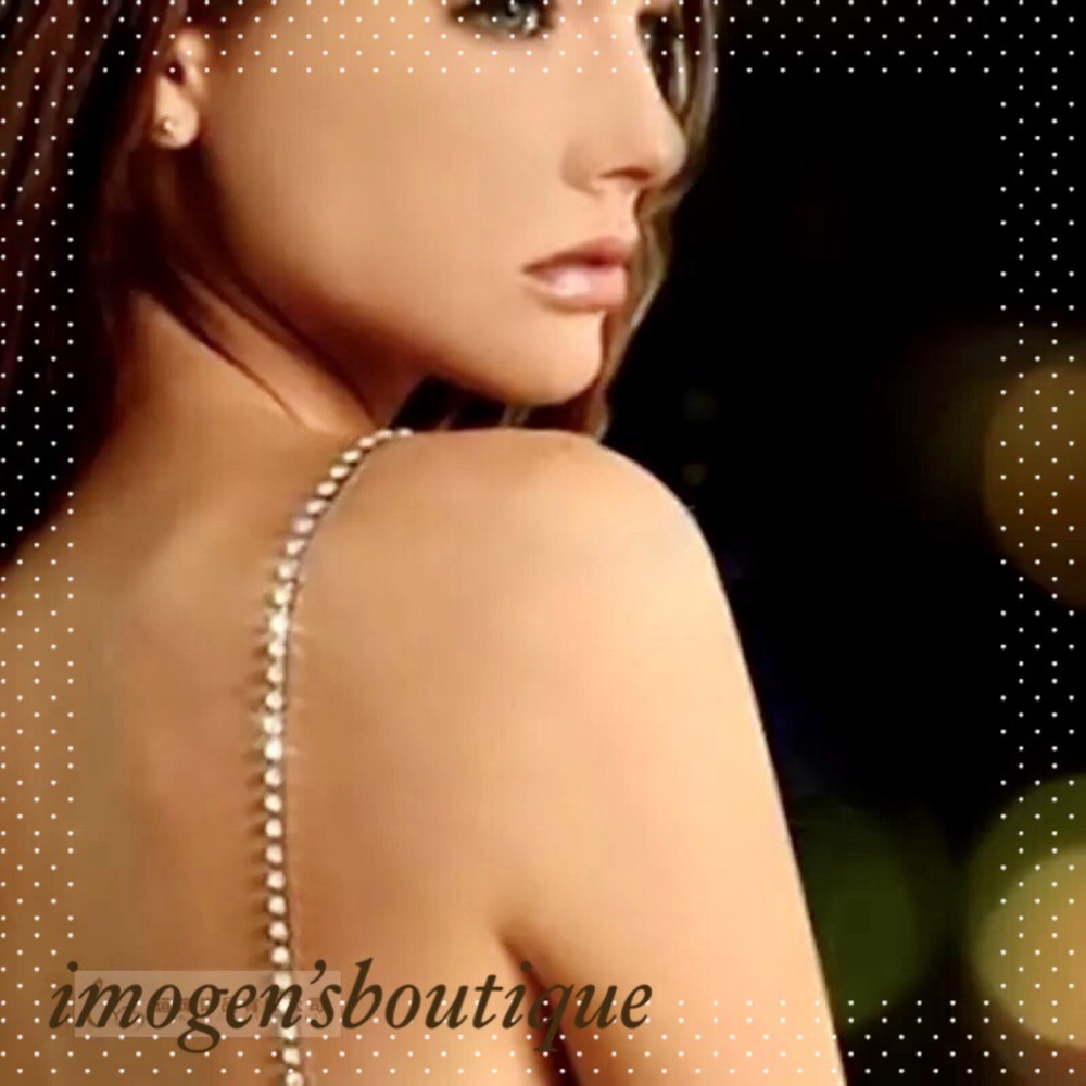 NWT 1 pair rhinestone gold bra straps gold hook shimmering bra convertible